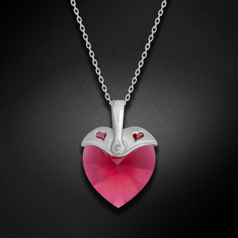 Серебряный кулон "Купидон (Scarlet)" с кристаллами Swarovski™